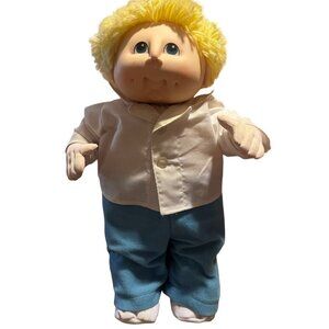 Vintage 1984 Cabbage Patch Kid Doll - Blonde Hair Blue Pants White‎ Shirt BOY
